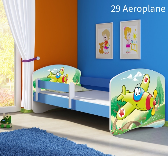 Slika Dječji krevet ACMA s motivom, bočna plava 180x80 cm - 29 Aeroplane