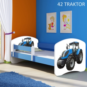 Slika Dječji krevet ACMA s motivom, bočna plava 180x80 cm - 42 Traktor