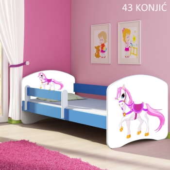 Slika Dječji krevet ACMA s motivom, bočna plava 180x80 cm - 43 Konjić