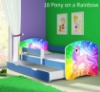Slika Dječji krevet ACMA s motivom, bočna plava + ladica 160x80 cm - 18 Pony on a rainbow