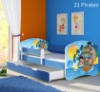 Slika Dječji krevet ACMA s motivom, bočna plava + ladica 160x80 cm 21-pirates