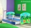 Slika Dječji krevet ACMA s motivom, bočna plava + ladica 160x80 cm 30-dinosaurs