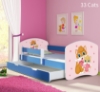 Slika Dječji krevet ACMA s motivom, bočna plava + ladica 160x80 cm 33-cats