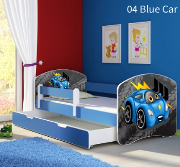 Slika Dječji krevet ACMA s motivom, bočna plava + ladica 180x80 cm - 04 Blue Car