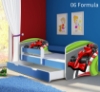 Slika Dječji krevet ACMA s motivom, bočna plava + ladica 180x80 cm - 06 Formula 1