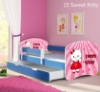 Slika Dječji krevet ACMA s motivom, bočna plava + ladica 180x80 cm - 15 Sweet Kitty