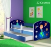 Slika Dječji krevet ACMA s motivom, bočna plava + ladica 180x80 cm 22-cosmos