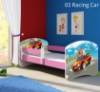 Slika Dječji krevet ACMA s motivom, bočna roza 160x80 cm - 03 Racing Car