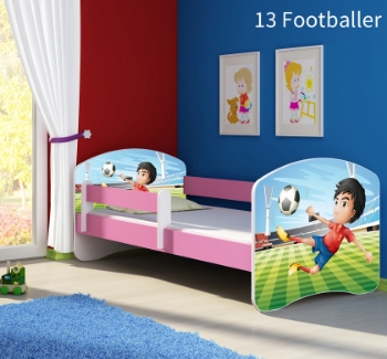Slika Dječji krevet ACMA s motivom, bočna roza 160x80 cm - 13 Footballer