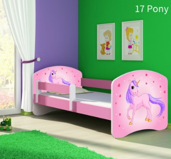 Slika Dječji krevet ACMA s motivom, bočna roza 160x80 cm - 17 Pony
