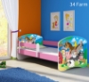 Slika Dječji krevet ACMA s motivom, bočna roza 160x80 cm - 34 Farm