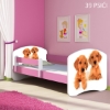 Slika Dječji krevet ACMA s motivom, bočna roza 160x80 cm - 39 Psići