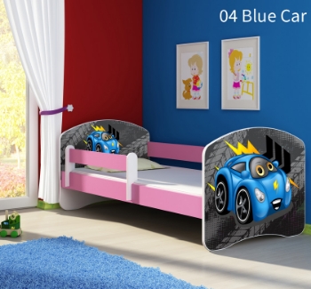 Slika Dječji krevet ACMA s motivom, bočna roza 180x80 cm - 04 Blue Car