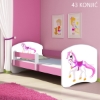 Slika Dječji krevet ACMA s motivom, bočna roza 180x80 cm - 43 Konjić