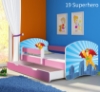 Slika Dječji krevet ACMA s motivom, bočna roza + ladica 160x80 cm - 19 Superhero