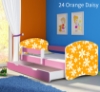 Slika Dječji krevet ACMA s motivom, bočna roza + ladica 160x80 cm - 24 Orange Daisy