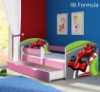 Slika Dječji krevet ACMA s motivom, bočna roza + ladica 180x80 cm - 06 Formula 1