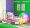 Slika Dječji krevet ACMA s motivom, bočna roza + ladica 180x80 cm - 18 Pony on a rainbow