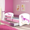 Slika Dječji krevet ACMA s motivom, bočna roza + ladica 180x80 cm - 43 Konjić