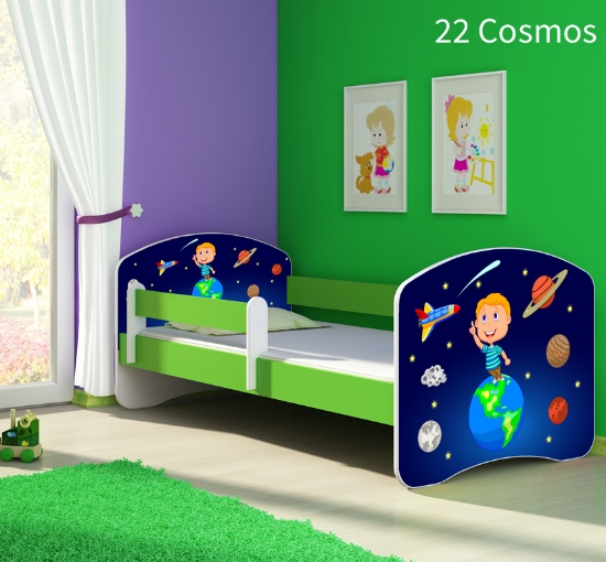 Slika Dječji krevet ACMA s motivom, bočna zelena 160x80 cm - 22 Cosmos