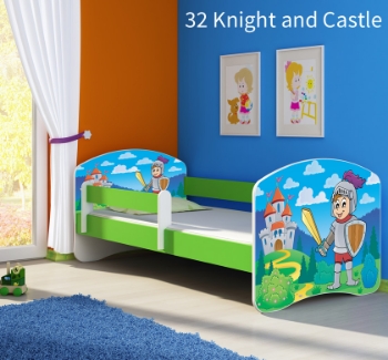 Slika Dječji krevet ACMA s motivom, bočna zelena 160x80 cm - 32 Knight