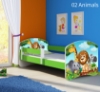 Slika Dječji krevet ACMA s motivom, bočna zelena 180x80 cm - 02 Animals