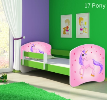 Slika Dječji krevet ACMA s motivom, bočna zelena 180x80 cm - 17 Pony
