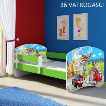Slika Dječji krevet ACMA s motivom, bočna zelena 180x80 cm 36-vatrogasci