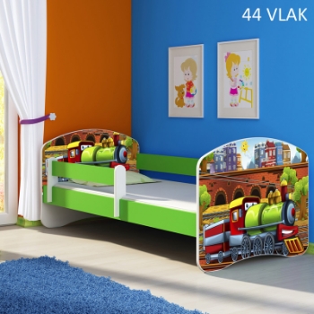 Slika Dječji krevet ACMA s motivom, bočna zelena 180x80 cm 44-vlak