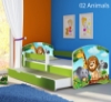 Slika Dječji krevet ACMA s motivom, bočna zelena + ladica 180x80 cm - 02 Animals