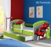Slika Dječji krevet ACMA s motivom, bočna zelena + ladica 180x80 cm - 06 Formula 1