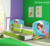 Slika Dječji krevet ACMA s motivom, bočna zelena + ladica 180x80 cm - 09 Mermaid