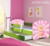 Slika Dječji krevet ACMA s motivom, bočna zelena + ladica 180x80 cm - 10 Pink Teddy Bear