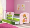 Slika Dječji krevet ACMA s motivom, bočna zelena + ladica 180x80 cm - 33 Cats