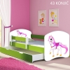 Slika Dječji krevet ACMA s motivom, bočna zelena + ladica 180x80 cm - 43 Konjić