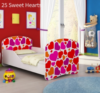 Slika Dječji krevet ACMA s motivom 160x80 cm - 25 Sweet hearts