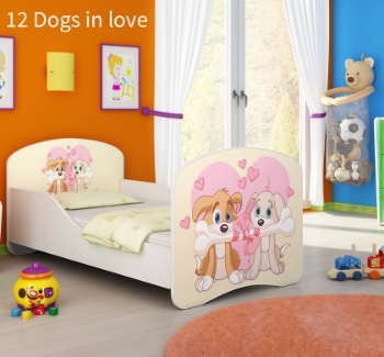 Slika Dječji krevet ACMA s motivom 180x80 cm - 12 Dogs in Love
