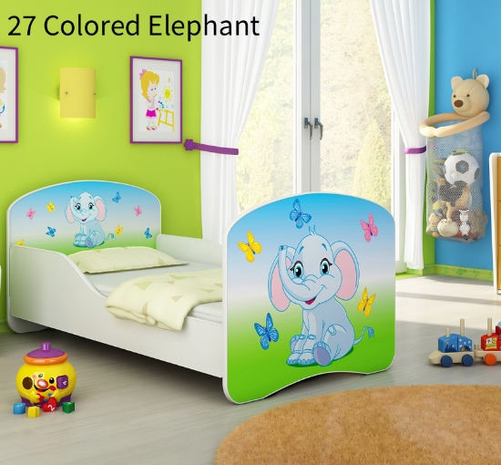 Slika Dječji krevet ACMA s motivom 180x80 cm - 27 Colored Elephant