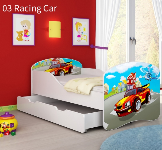 Slika Dječji krevet ACMA s motivom + ladica 160x80 cm - 03 Racing Car