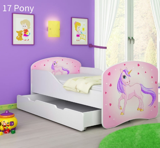 Slika Dječji krevet ACMA s motivom + ladica 160x80 cm - 17 Pony