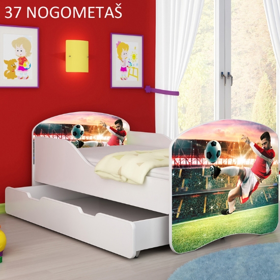 Slika Dječji krevet ACMA s motivom + ladica 160x80 cm 37-nogometas