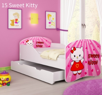 Slika Dječji krevet ACMA s motivom + ladica 180x80 cm - 15 Sweet Kitty