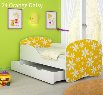 Slika Dječji krevet ACMA s motivom + ladica 180x80 cm 24-orange-daisy