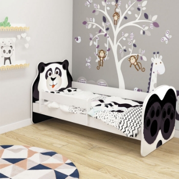 Slika Dječji krevet ACMA Animals, bočna bijela 160x80 cm - 06 Panda