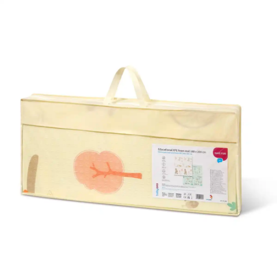 Slika Dvostrana podloga za igru Animals & Road 180 x 200 cm BabyOno