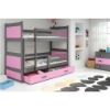 Slika BMS Rico krevet na kat + ladica 200 x 90 cm, GRF/roza