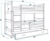 Slika BMS Rico krevet na kat + ladica 200 x 90 cm, GRF/roza