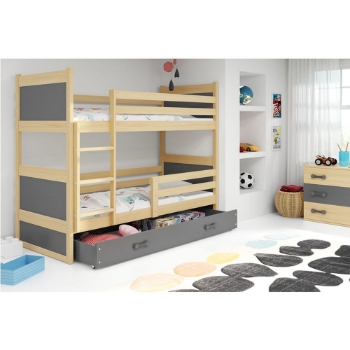 Slika Krevet BMS Rico na kat + ladica 190x80 cm, PINE - grafit