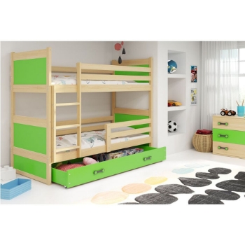Slika Krevet BMS Rico na kat + ladica 190x80 cm, PINE - zelena