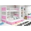 Slika Krevet BMS Rico na kat za 3 osobe 160x80 cm, BIA - roza